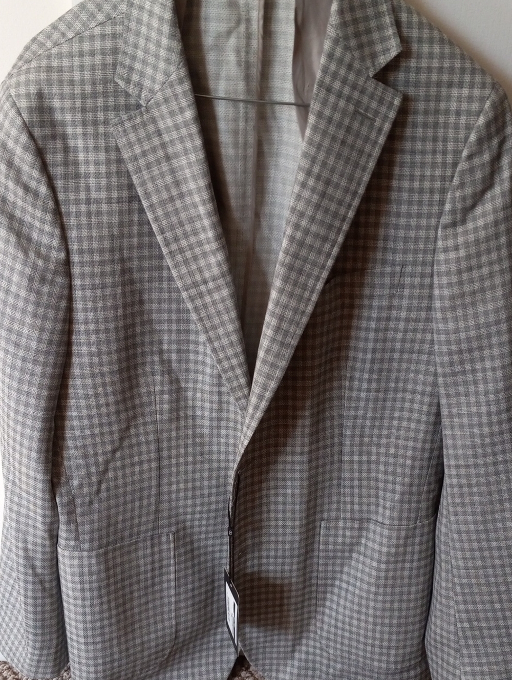Men's Light Gray Glen Plaid Blazer - Tailored Sport Coat